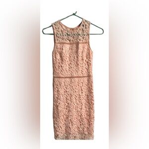 Aqua Pink Halter Neck Sheath Dress for Weddings